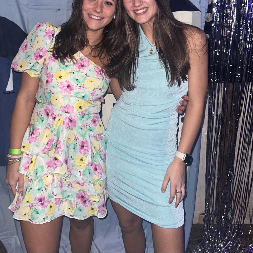 Light Blue One-Shoulder Dress